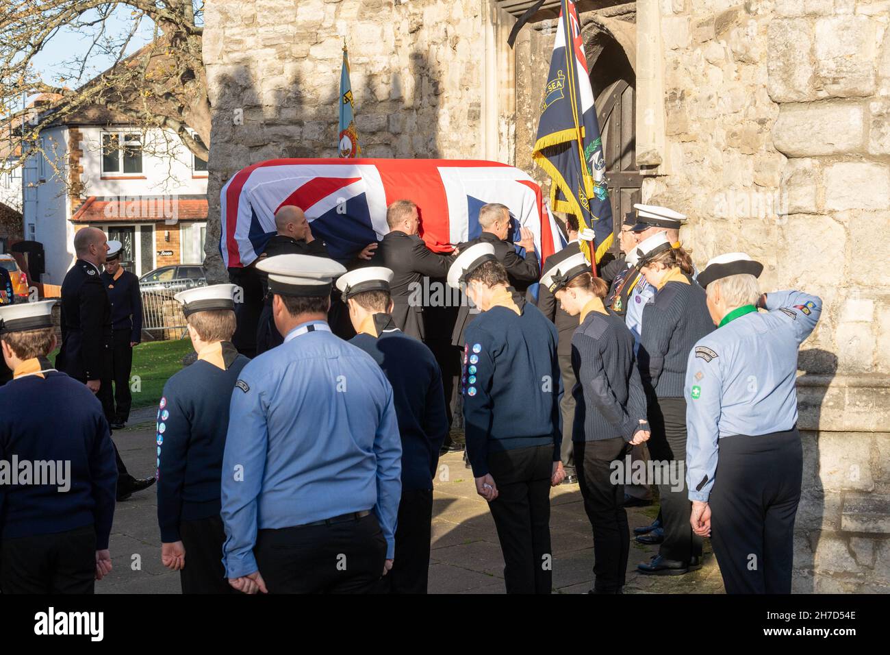 Southend on Sea, Royaume-Uni.22 novembre 2021.Prittlewell Essex 22 novembre 2021 service funéraire commémoratif pour Sir David Amiss à l'église St Mary Prittlewell, Essex crédit: Ian Davidson/Alay Live News Banque D'Images