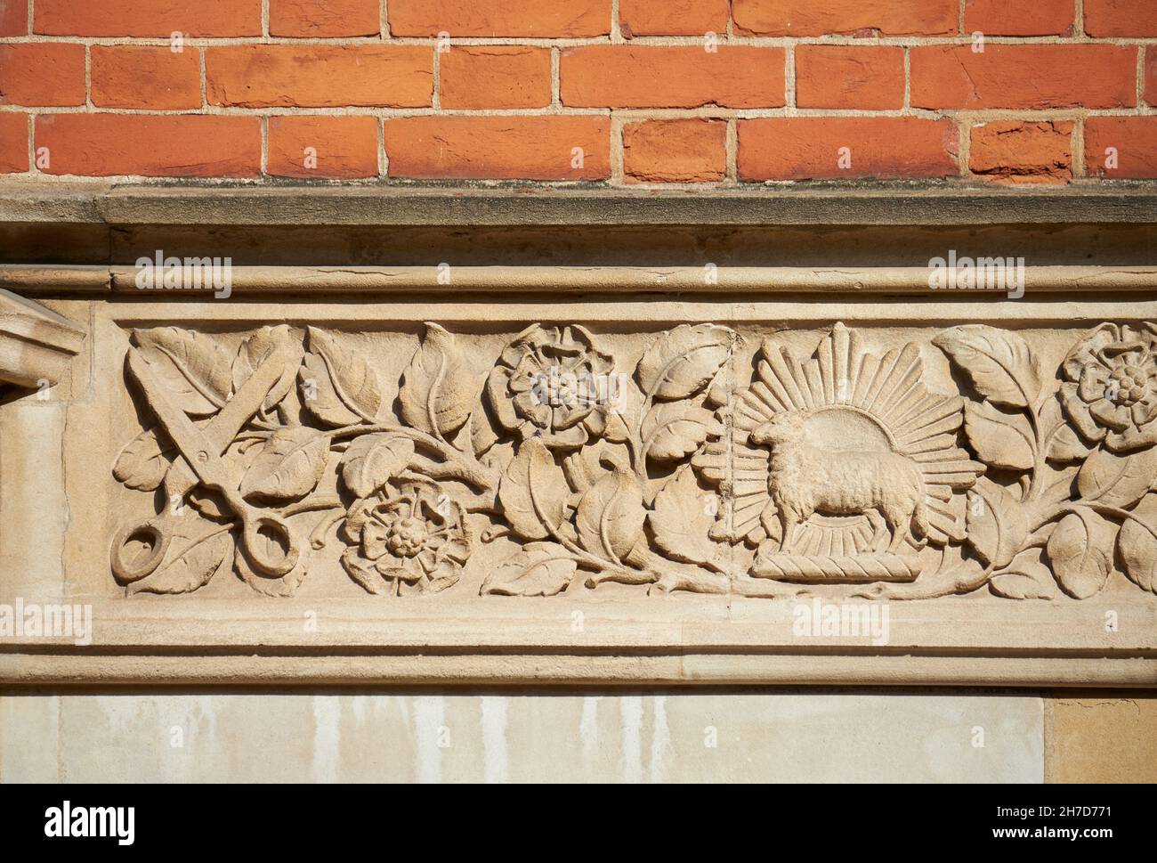 Frieze à la maison de Dean Rees par l'architecte: W.Hilton Nash Banque D'Images