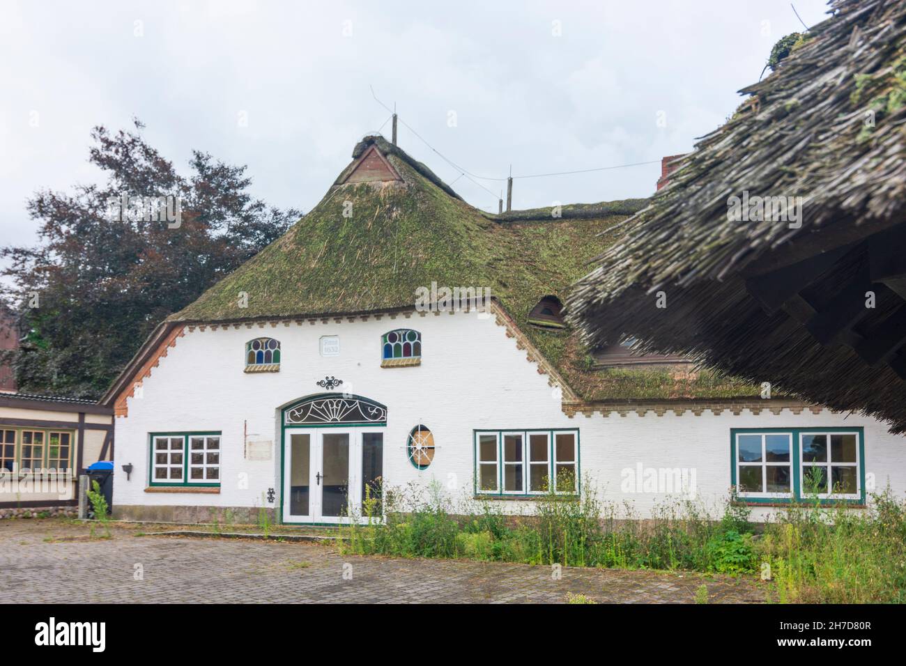 Owschlag: Maison de toit en bois à Binnenland, Schleswig-Holstein, Allemagne Banque D'Images