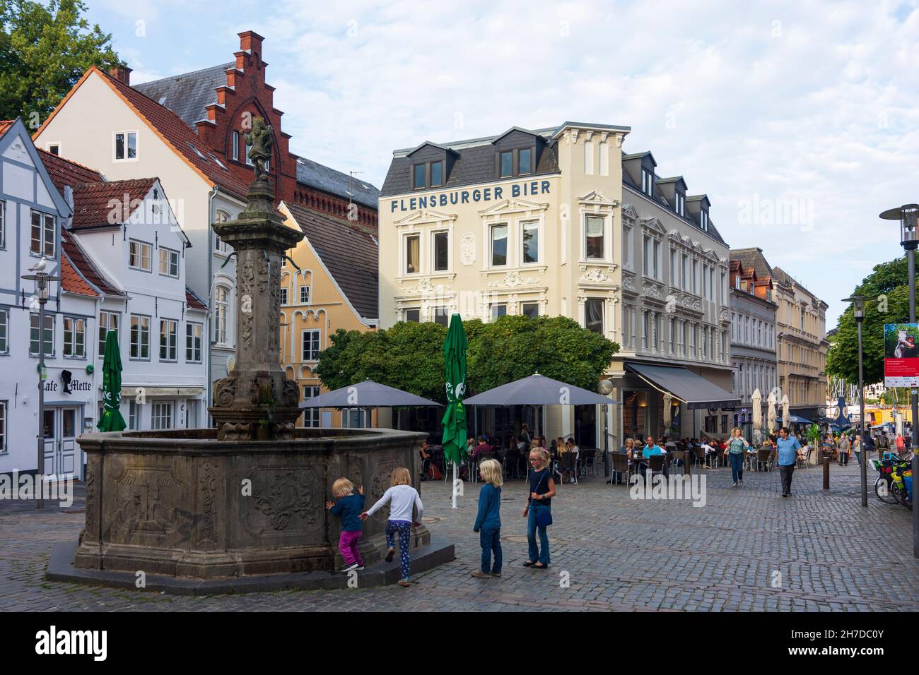 Flensburg: Place Nordermarkt dans la vieille ville d'Ostsee (mer Baltique), Schleswig-Holstein, Allemagne Banque D'Images