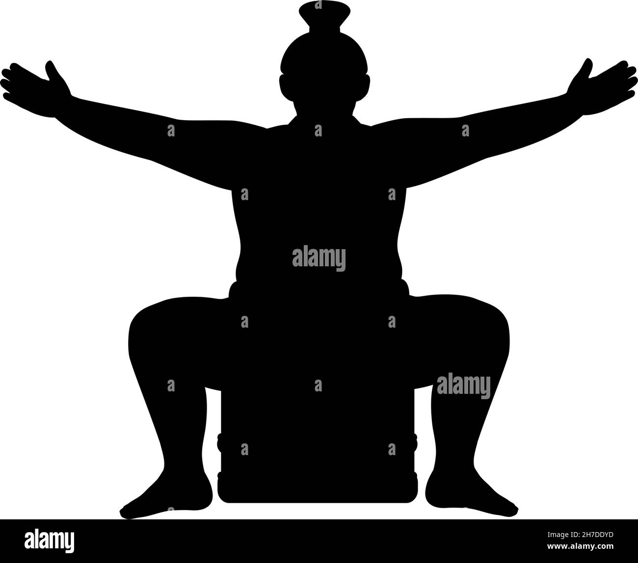 Silhouette japonais traditionnel lutteur sumo. Illustration de Vecteur
