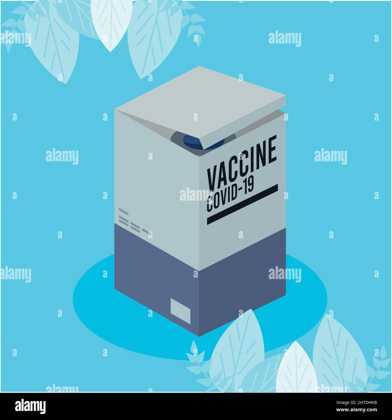 boîte de vaccin covid19 Illustration de Vecteur