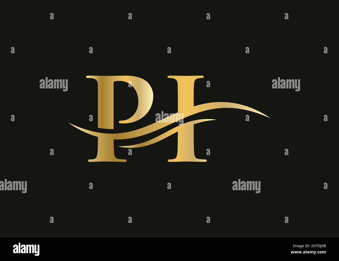 Logo PI de la lettre initiale liée.Motif moderne avec logo PI et moderne tendance Illustration de Vecteur