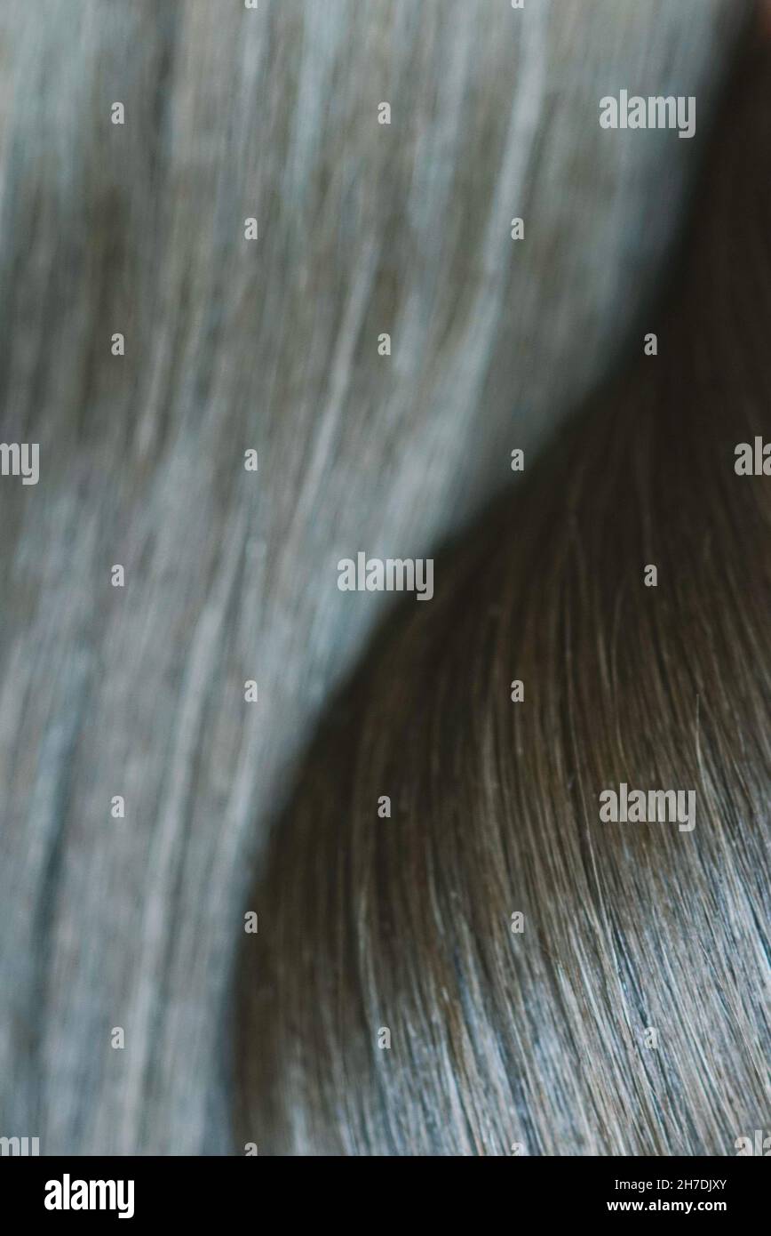 Cheveux blond foncé avec vague de gros plan. Banque D'Images