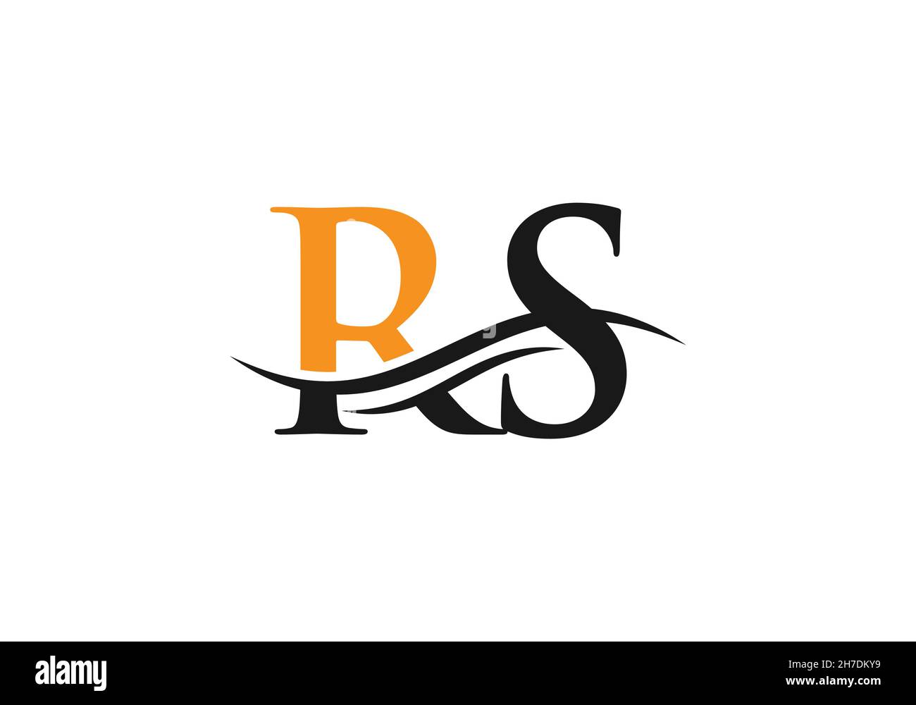 Vecteur du logo Water Wave RS.Logo Swoosh lettre RS pour l'identité de l'entreprise Illustration de Vecteur