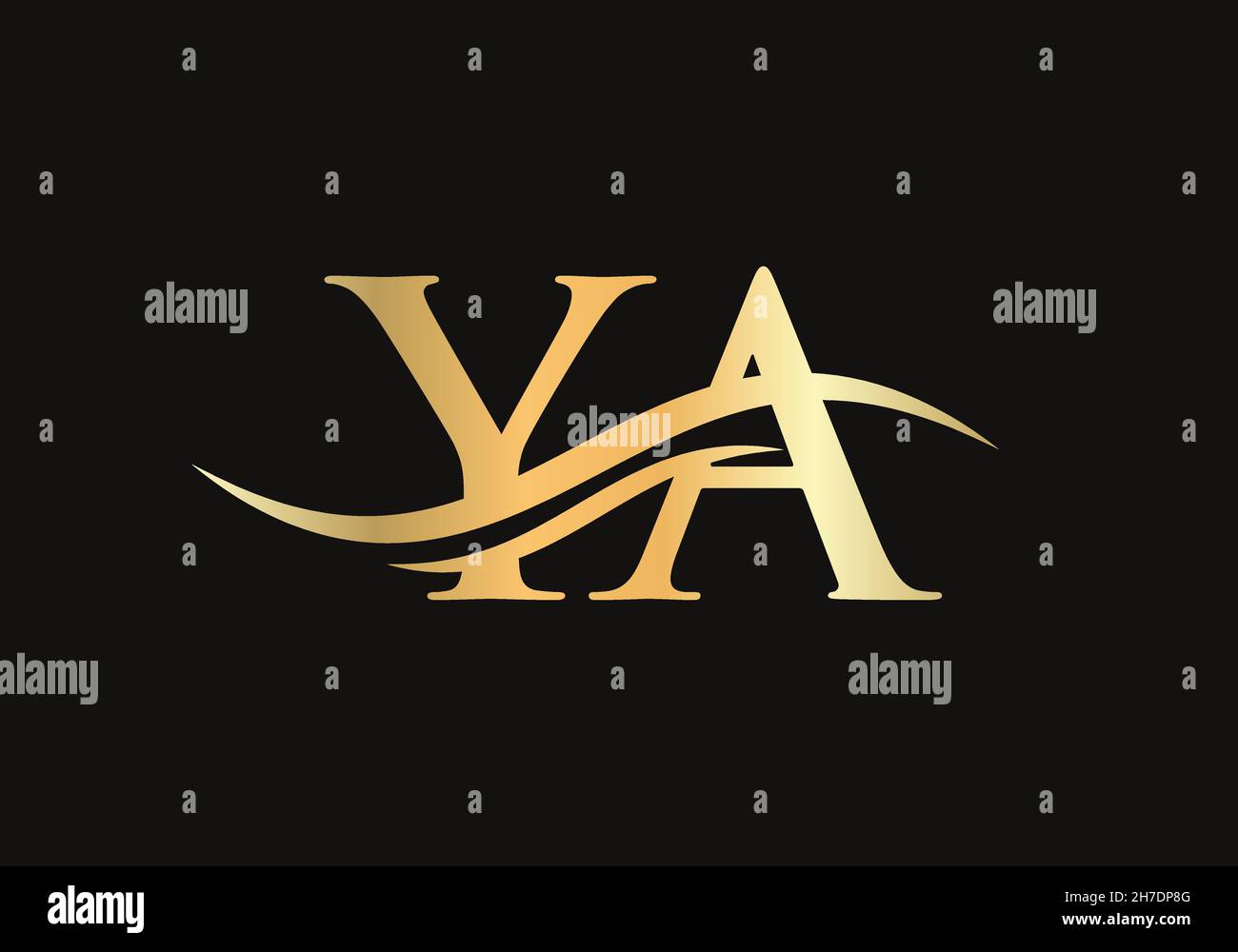 Logo ya Design.Logo Premium Letter ya avec concept vague d'eau Illustration de Vecteur