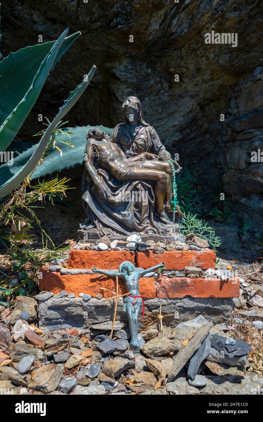 Statue de la Vierge Marie, Monterosso al Mare, Cinque Terre, Italie Banque D'Images