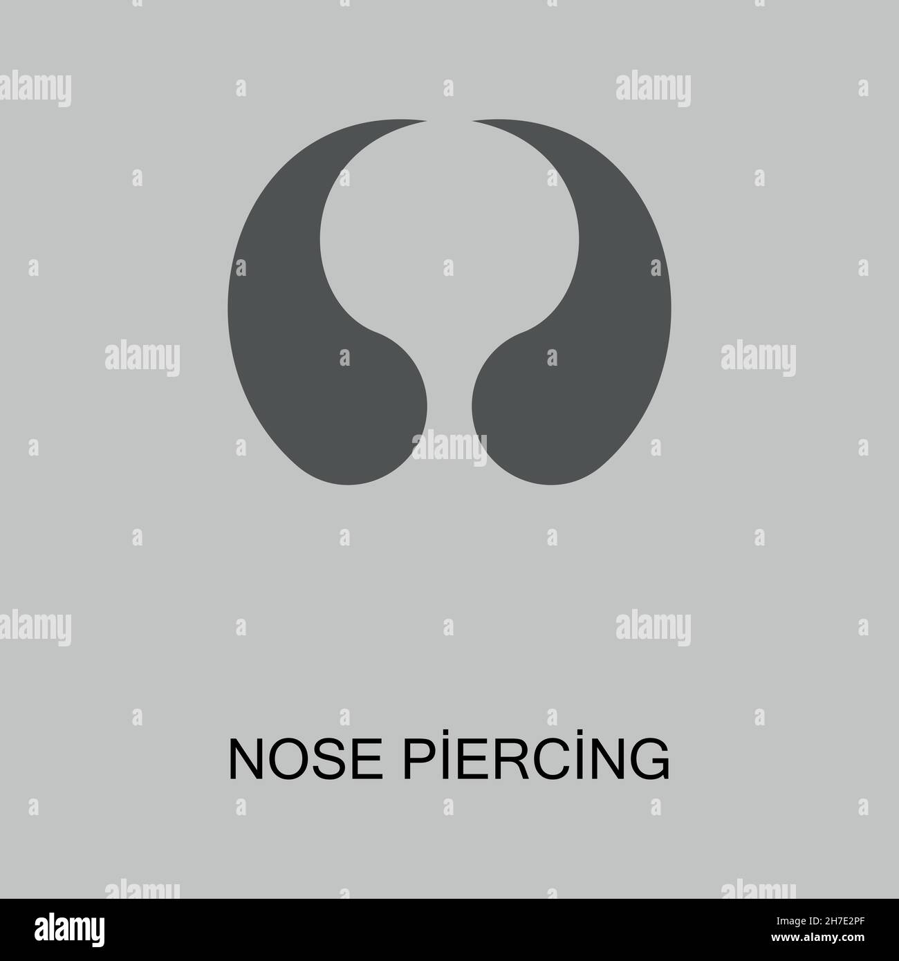 Icône perçage de nez.Symbole accessoire bijoux.Élément de conception du logo Illustration de Vecteur