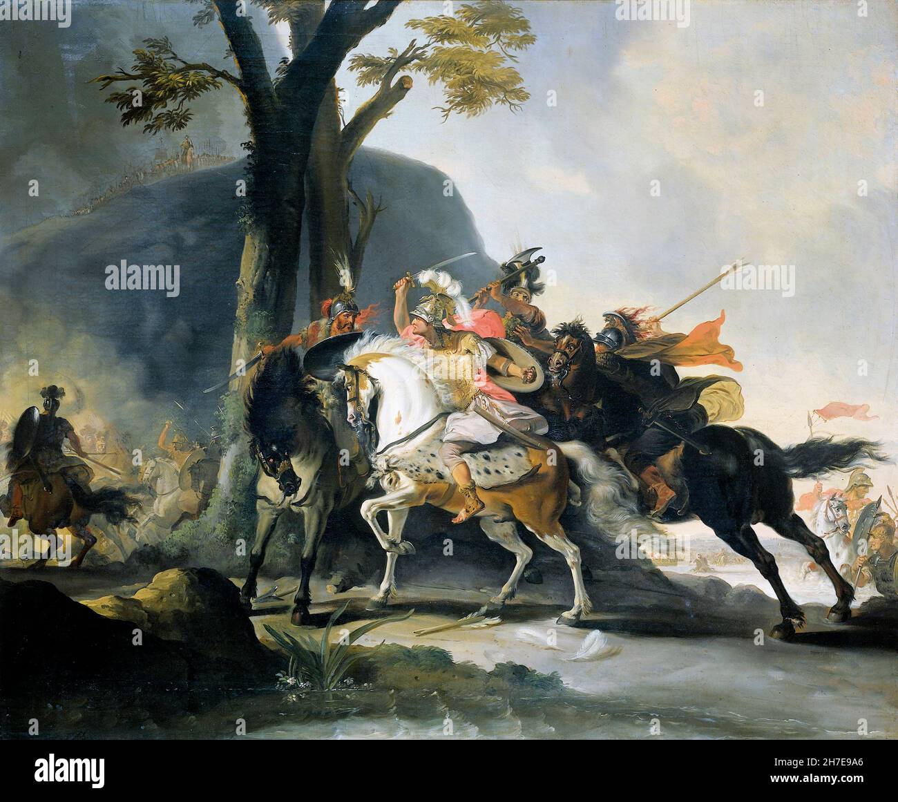 Alexandre le Grand à la bataille du Granicus contre les Perses par Cornelis Troost (1696-1750), huile sur toile, 1737 Banque D'Images