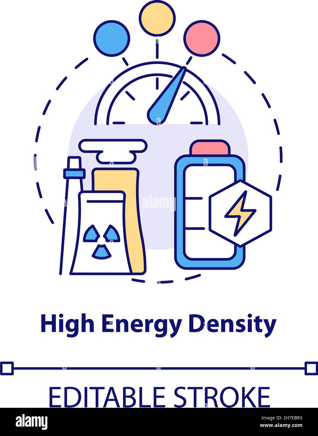 Icône de concept haute densité d'énergie Illustration de Vecteur