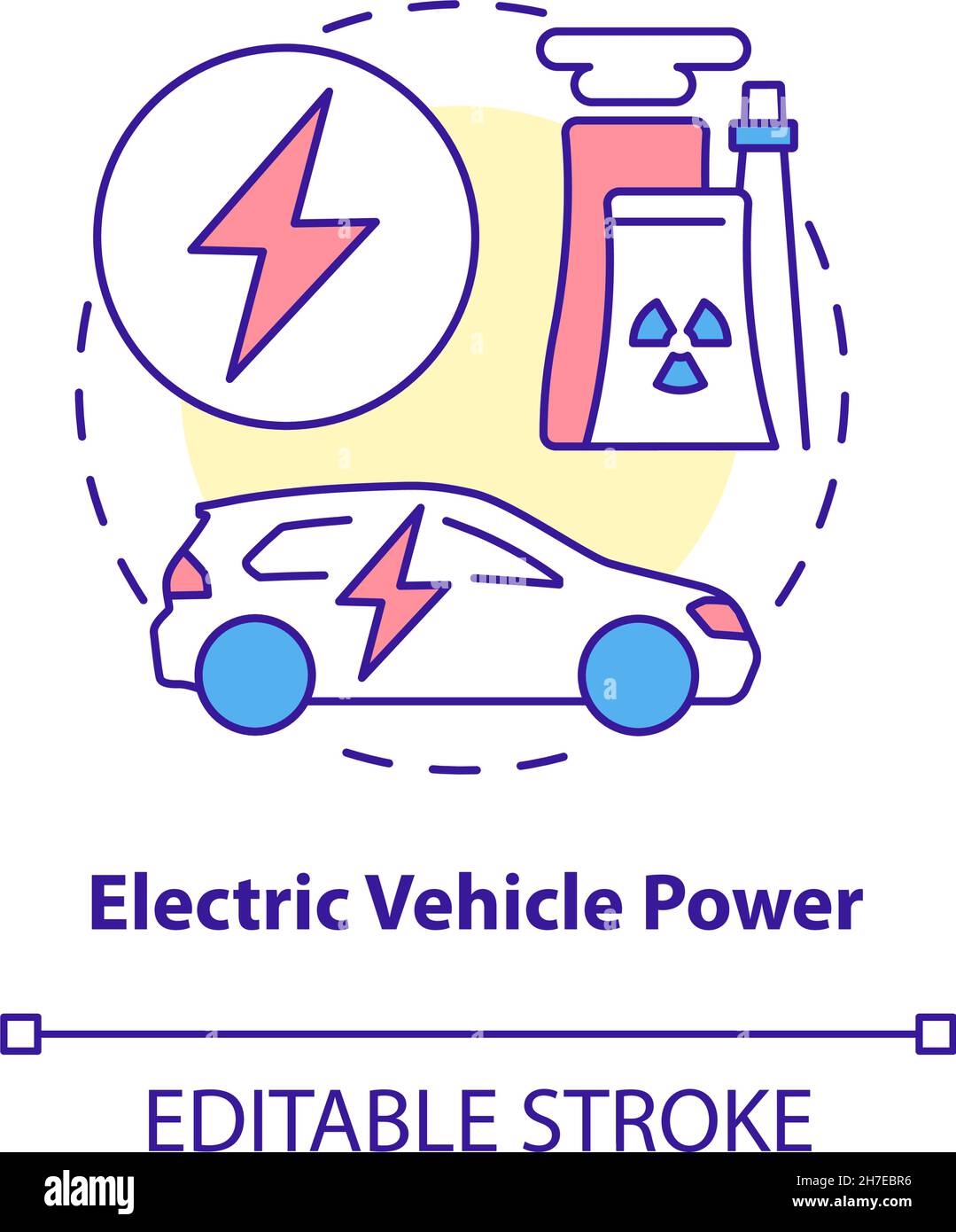 Icône de concept d'alimentation de véhicule électrique Illustration de Vecteur