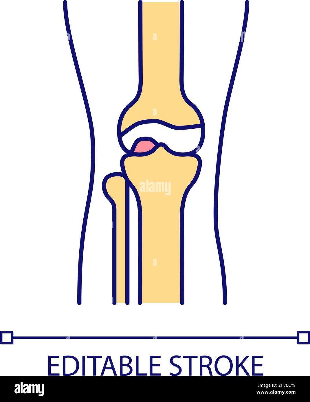 Icône de couleur RVB os et articulations des jambes Illustration de Vecteur