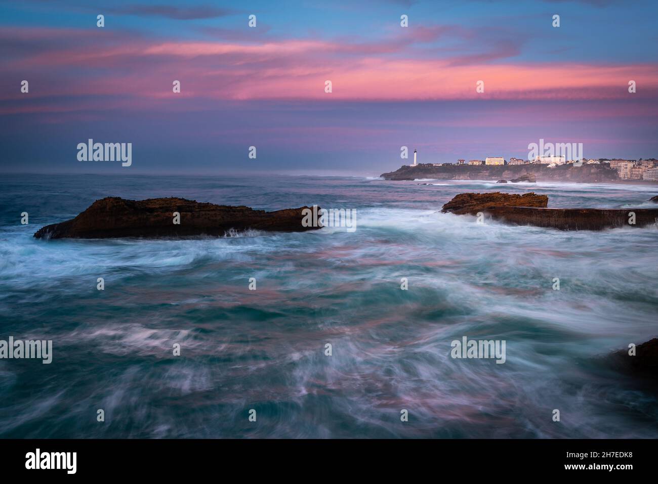 Golfe de Gascogne à Biarritz, France Banque D'Images