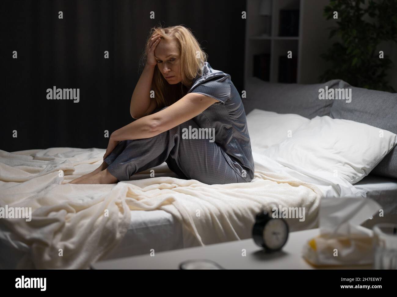 Femme souffrant de troubles du sommeil Banque D'Images