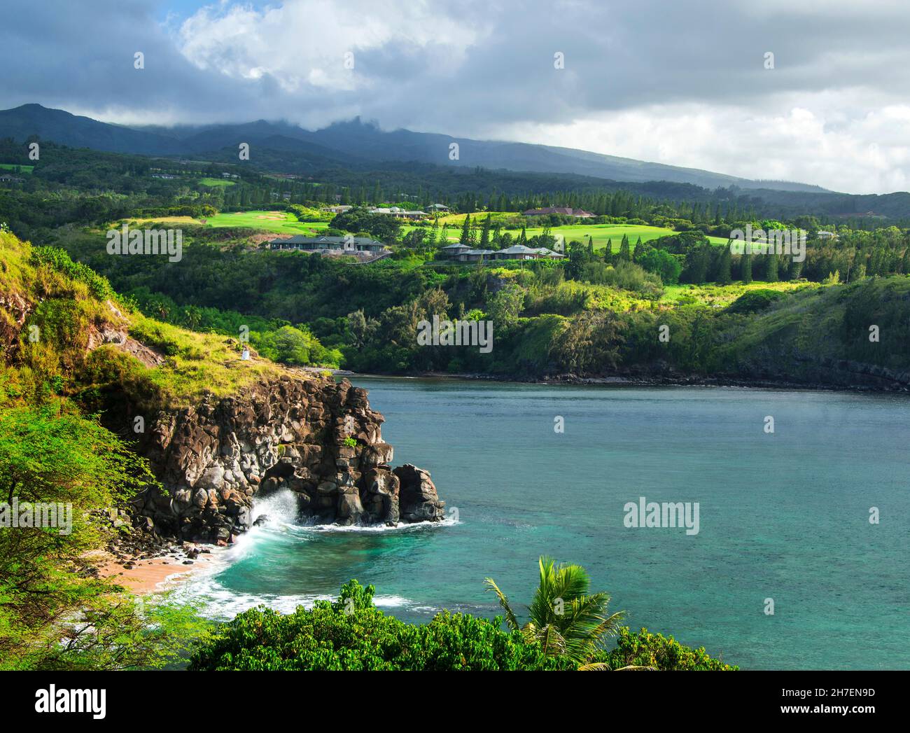 Côte sauvage de l'ouest de Maui, vues pittoresques, Highway 30, Maui, Hawaï Banque D'Images
