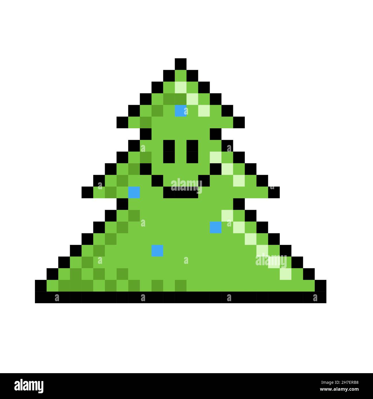 Arbre de Noël souriant dans le style pixel art Illustration de Vecteur