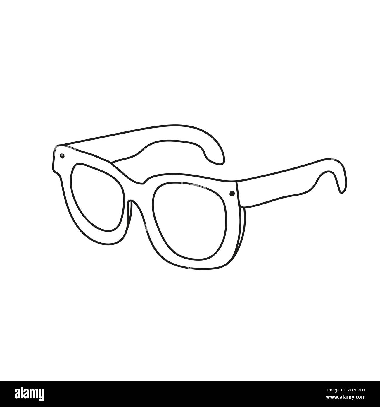 Page de coloriage simple.Livre de coloriage pour enfants, lunettes de soleil  sur blanc Image Vectorielle Stock - Alamy