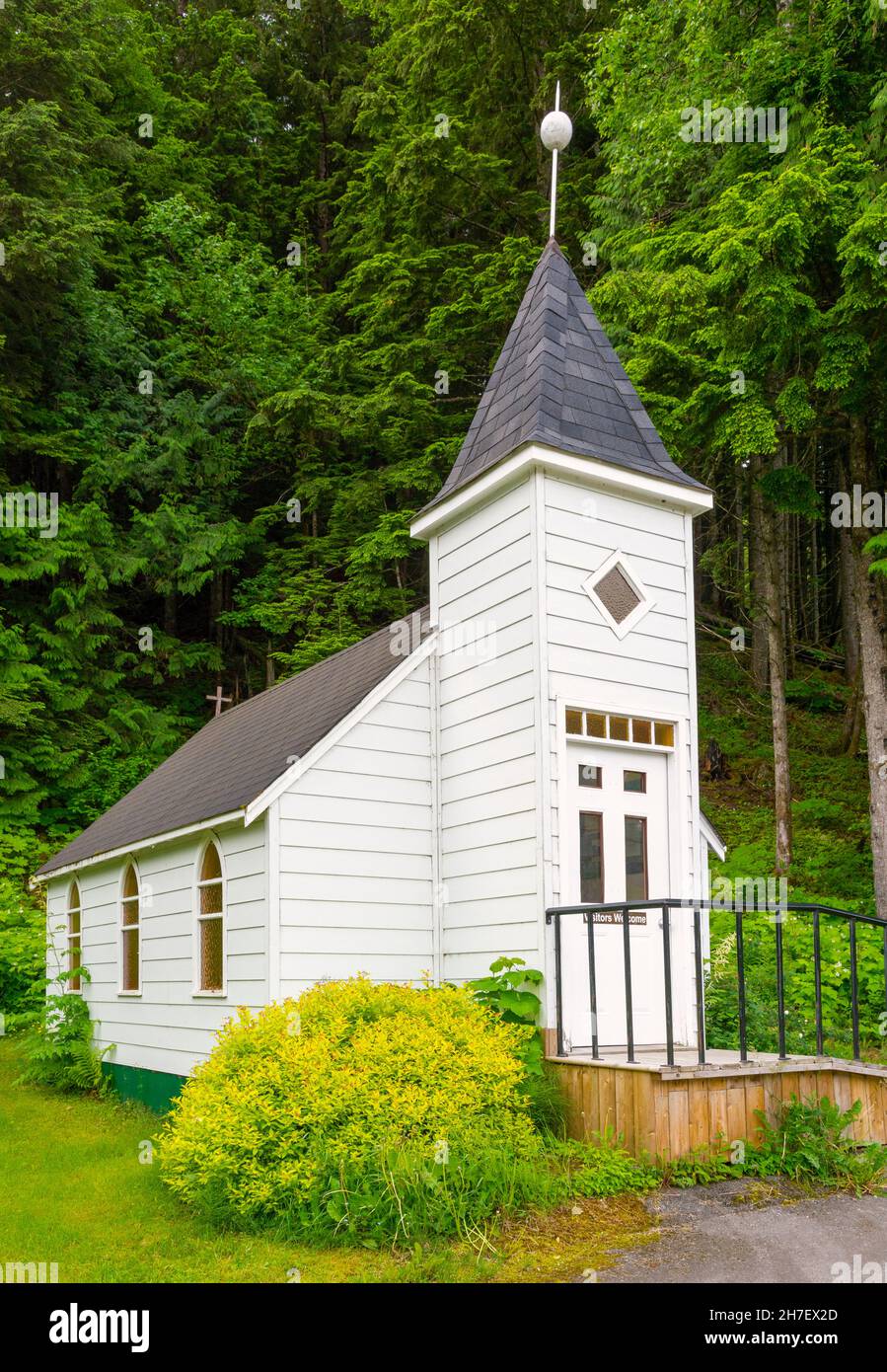 Canada, Colombie-Britannique, chapelle des pionniers d'Usk, a consacré 1967 ans à titre de mémorial aux pionniers d'Usk Banque D'Images