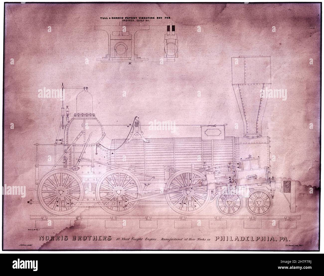 Portrait d'un ancien plan de chemin de fer du XIXe siècle Banque D'Images