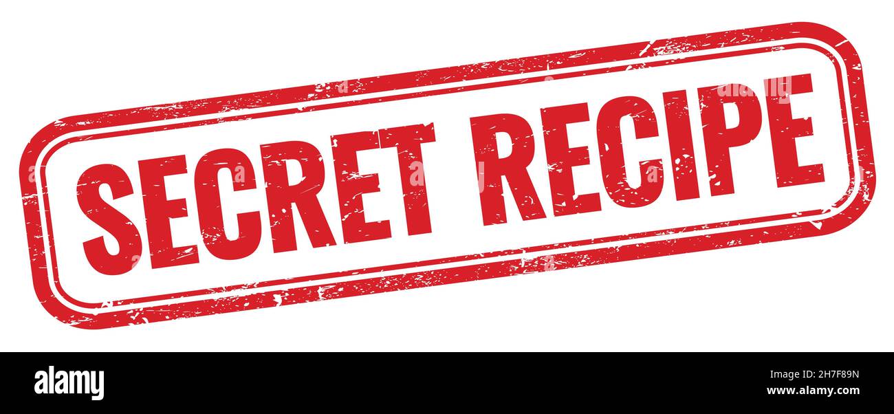Texte SECRET DE RECETTE sur tampon rouge rectangle grungy. Banque D'Images