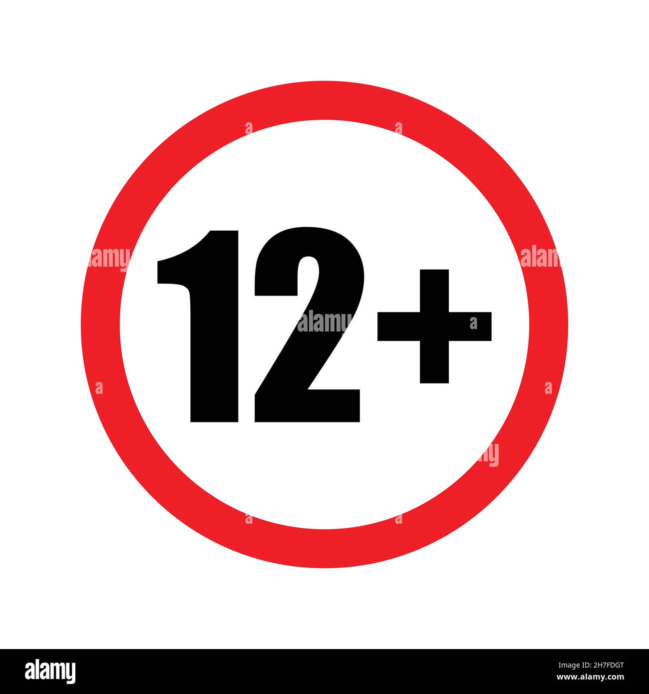 12 plus icône vecteur de moins de douze ans signe d'interdiction, adultes seulement pour votre web design, logo, infographie, UI. Illustration Illustration de Vecteur