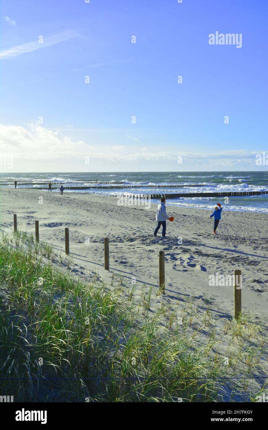 ALLEMAGNE.MECKLEMBOURG-POMÉRANIE-OCCIDENTALE.ROSTOCK.PLAGE DE LA MER BALTIQUE PRÈS D'ARHENSHOOP. Banque D'Images