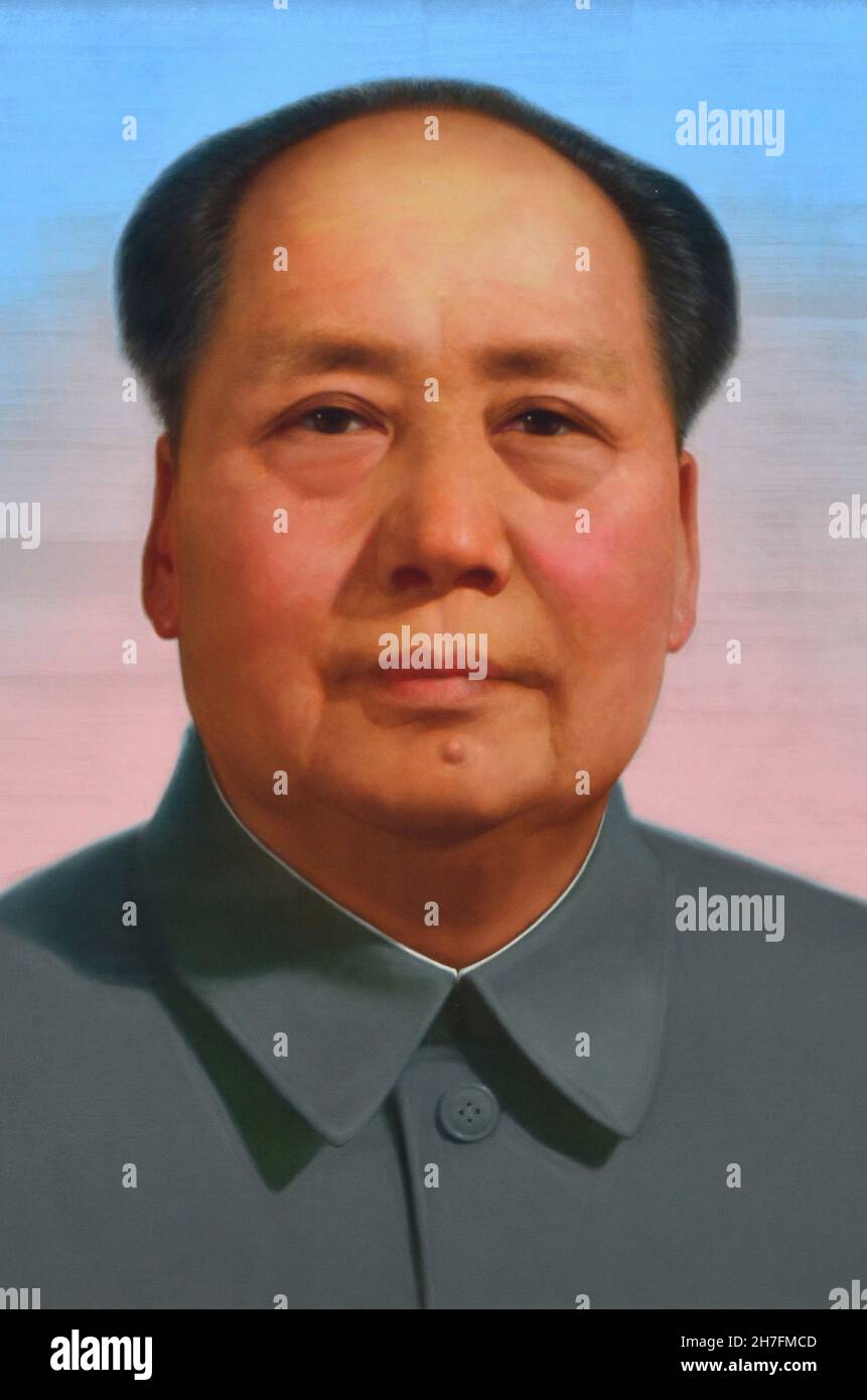 CHINE.PÉKIN.PORTRAIT DE MAO ZEDONG, PRÉSIDENT DE LA RÉPUBLIQUE DE CHINE.IL EST NÉ À SHAOSHAN, (HUNAN), LE 26 DÉCEMBRE 1893 ET MEURT À PEKIN Banque D'Images