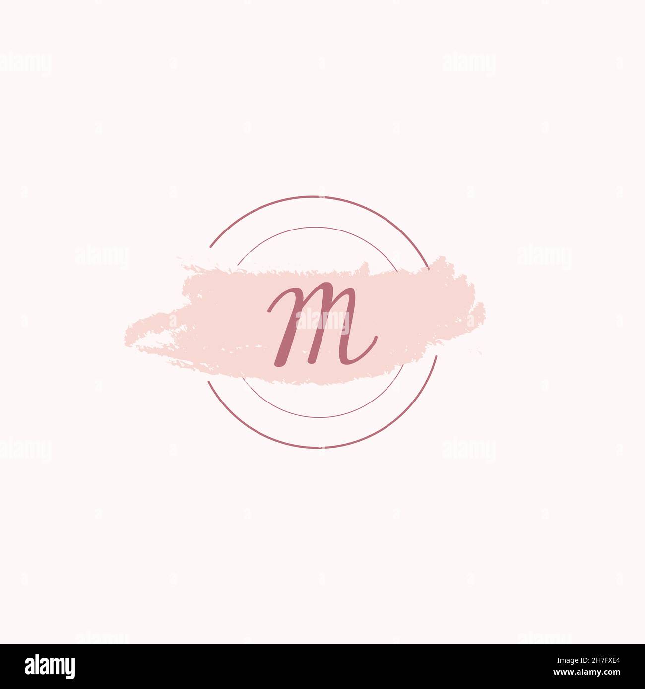 Lettre initiale lettre lettre lettre M aquarelle logo icône, signature féminine logo de luxe modèle de conception Vector Illustration de Vecteur