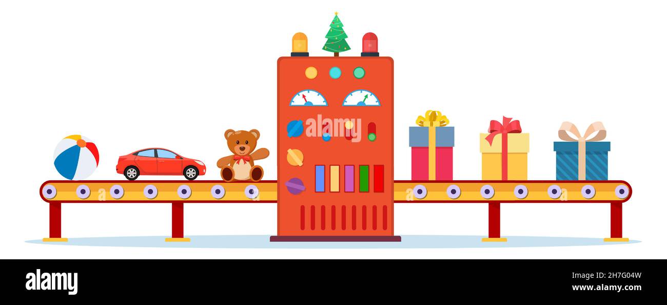 Noël Factory Packs cadeaux boîtes. Illustration de Vecteur