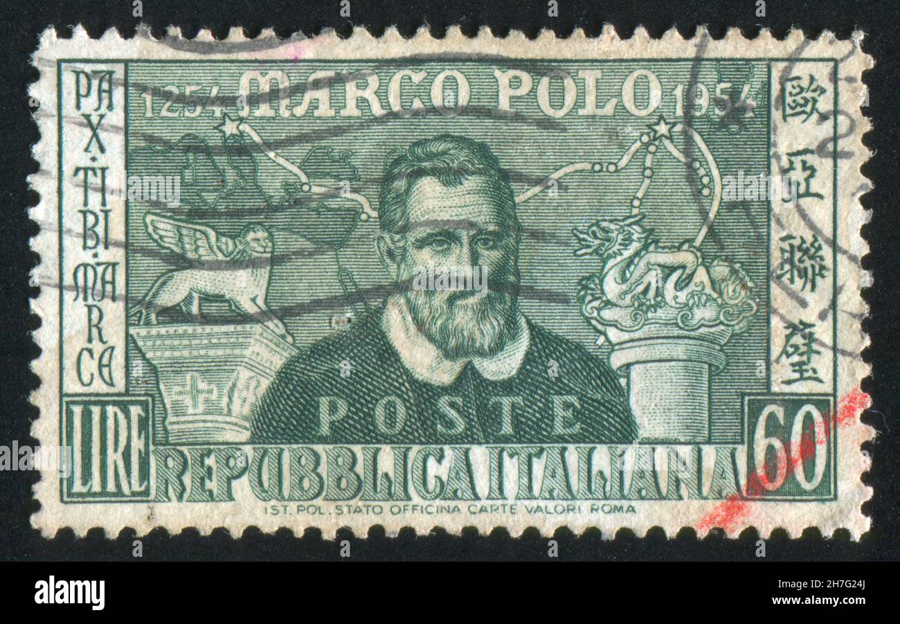 ITALIE VERS 1954 Timbre imprim par l Italie montre Marco Polo