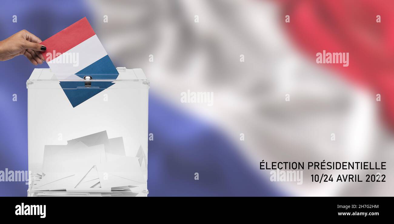 Election présidentielle France 2022 - vote des 10 et 24 avril 2022 - création de bannière Banque D'Images