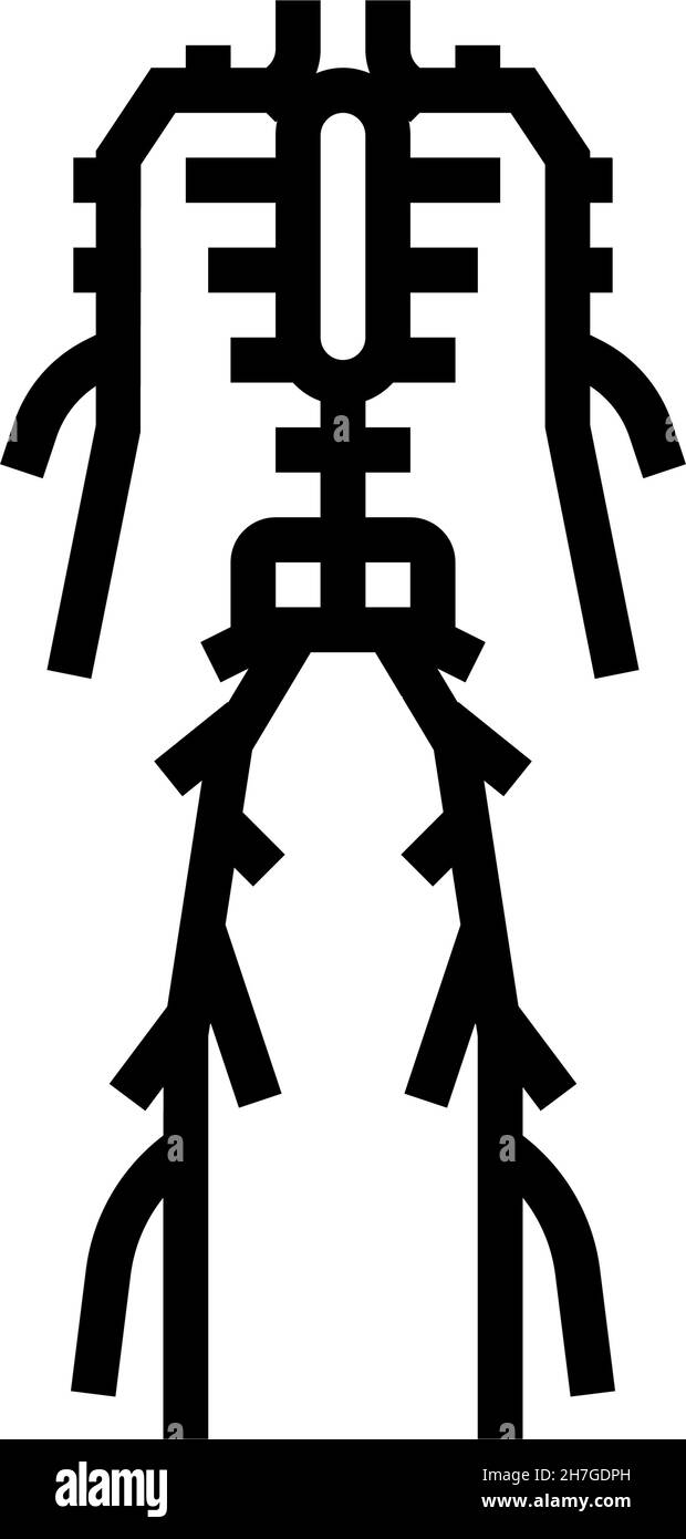 illustration vectorielle de l'icône de ligne du système lymphatique Illustration de Vecteur