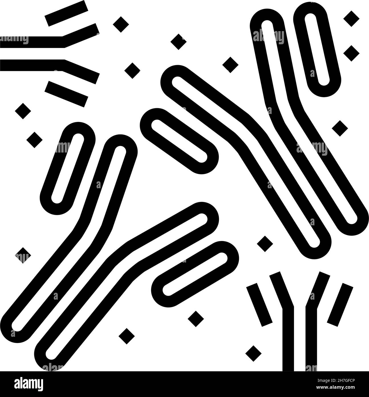 illustration du vecteur d'icône de la lignée d'anticorps de la maladie Illustration de Vecteur