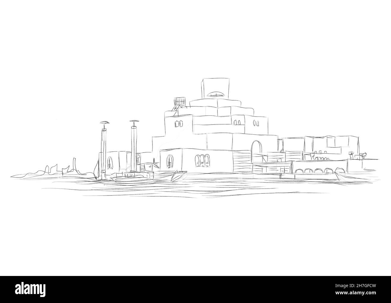 RANH47 RANH47 vue du musée d'art islamique à Doha, Qatar.Architecte im Î.-P.-É Banque D'Images