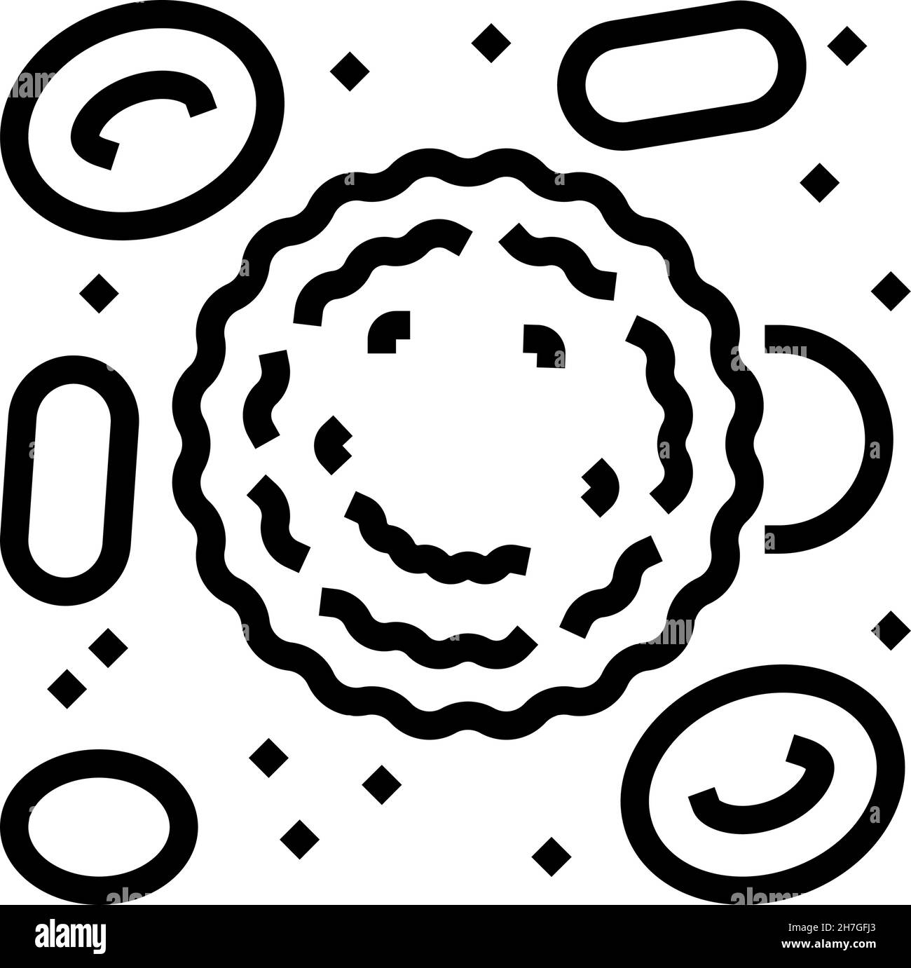 illustration vectorielle de l'icône de la ligne blanche des cellules sanguines Illustration de Vecteur