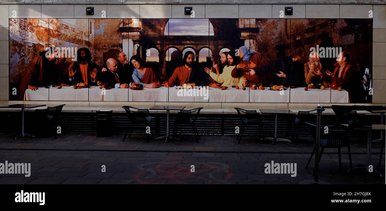Découvrez le tableau de la Cène de Da Vinci dans le quartier latin Dublin City Ireland, République Banque D'Images