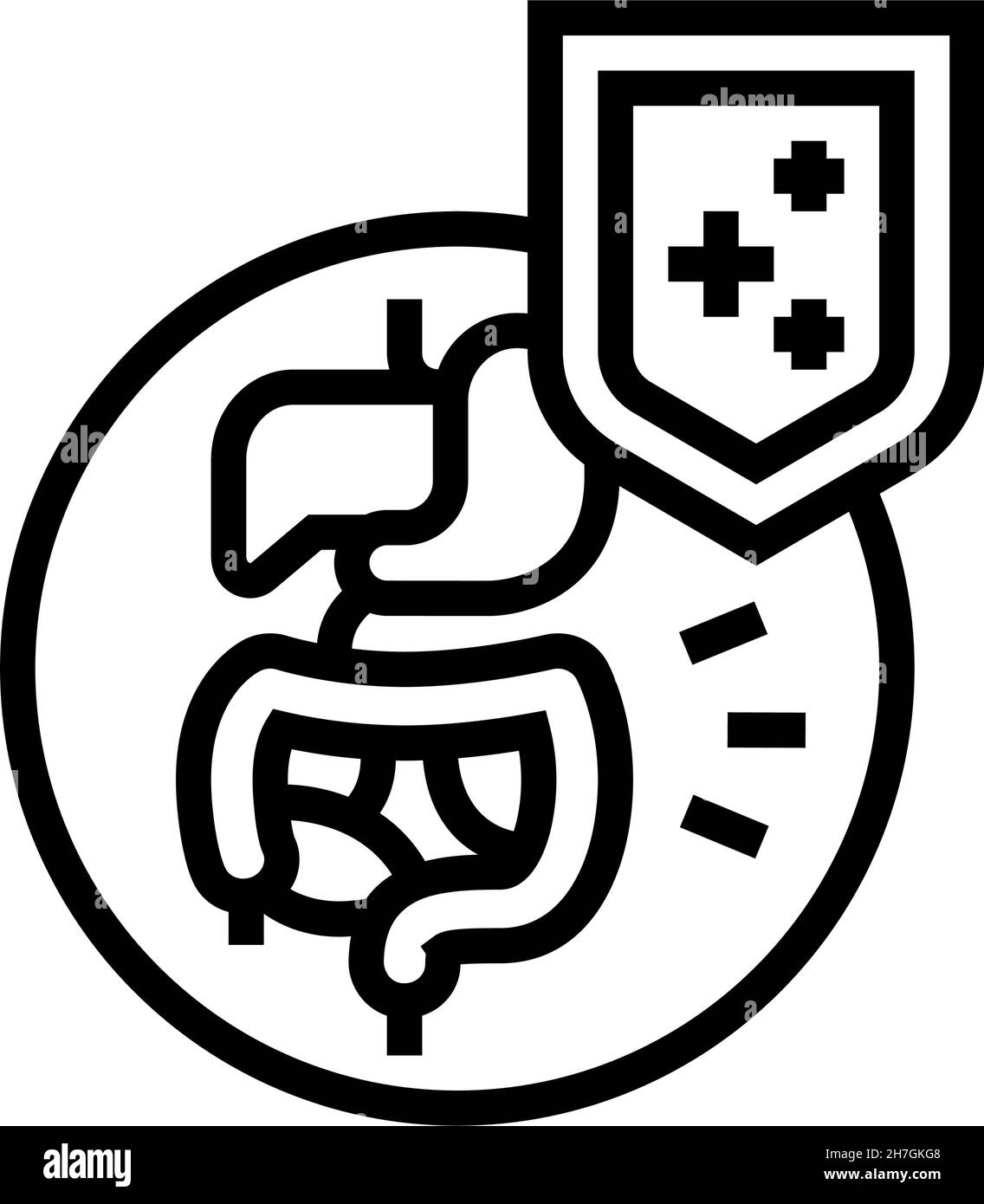 illustration vectorielle de l'icône de la ligne de défense de l'immunité du tube digestif Illustration de Vecteur