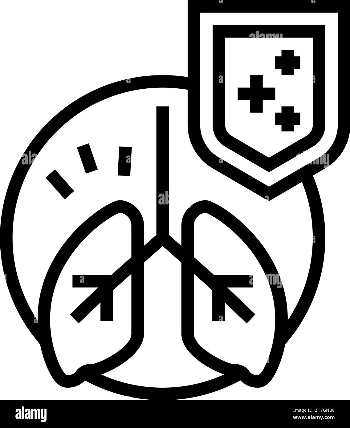 illustration vectorielle de l'icône de ligne de défense d'immunité des poumons Illustration de Vecteur