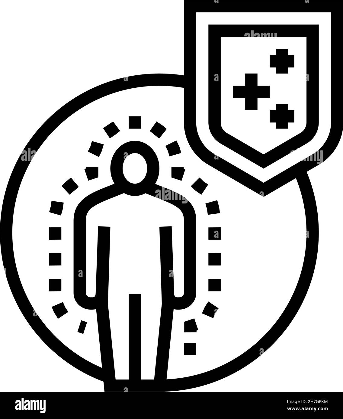 illustration vectorielle de l'icône de ligne de défense d'immunité du corps Illustration de Vecteur