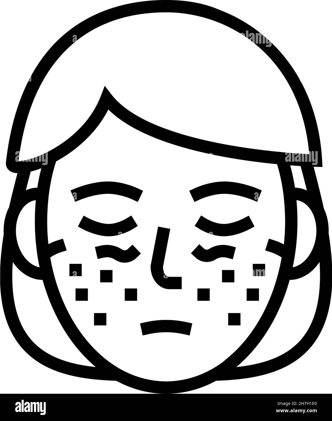 illustration d'un vecteur d'icône de ligne de lupus érythémateux disséminé Illustration de Vecteur