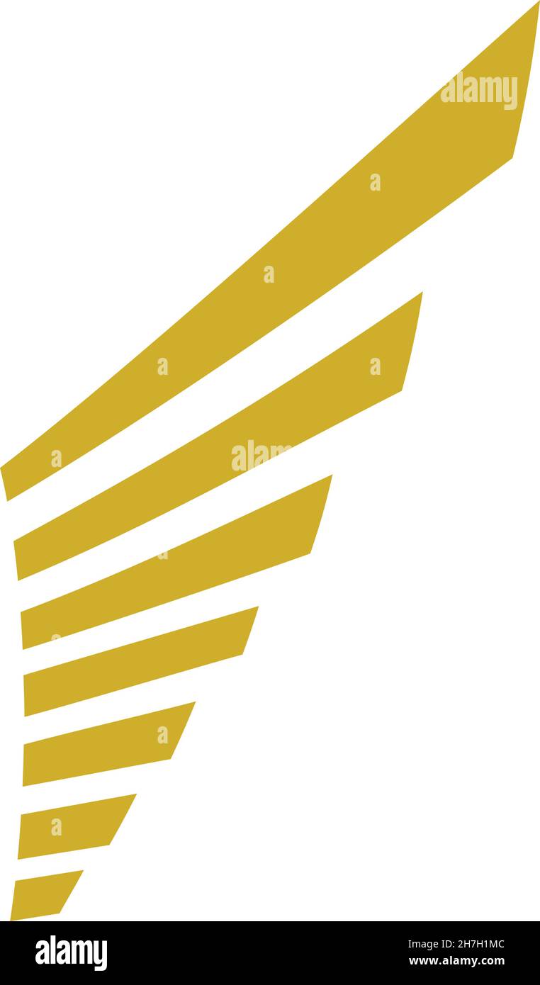 Symbole d'aile.Pochoir doré élégant.Décoration tribale Illustration de Vecteur