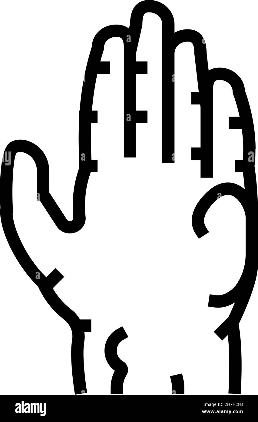 illustration du vecteur de l'icône de la ligne de la maladie de la peau de la sclérodermie Illustration de Vecteur