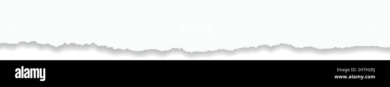 Bord du papier déchiré.Paix horizontale déchirée.Bordure blanche Illustration de Vecteur