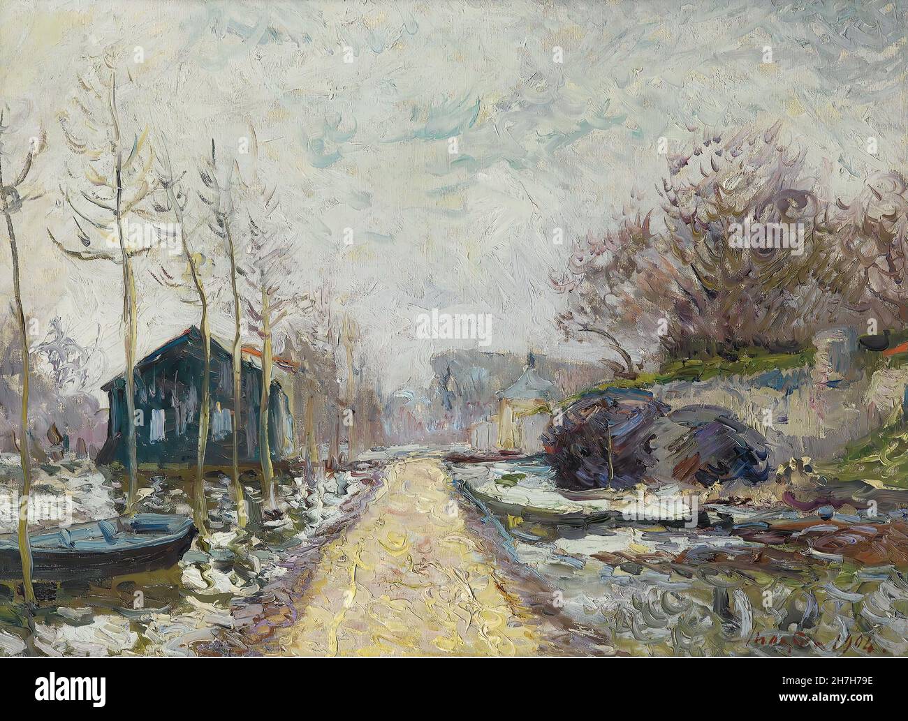 Maxime Maufra - l'inondation en hiver - Basse-Goulaine (Bas de la Loire - près de Nantes) - 1904 Banque D'Images