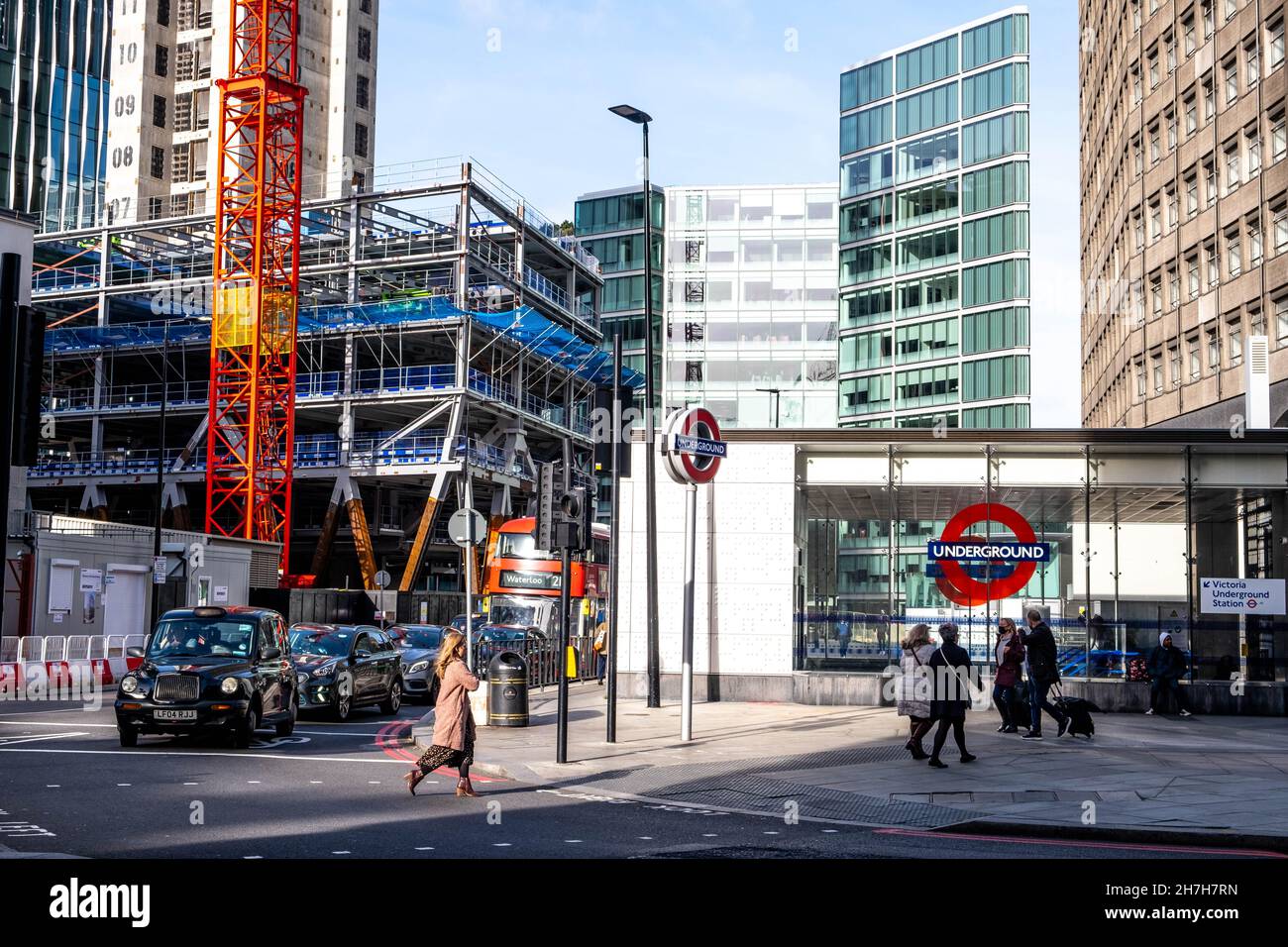 Victoria Westminster Londres Angleterre Royaume-Uni, novembre 7 2021, redéveloppement et construction de bâtiments de bureaux en hauteur Victoria Street Londres Banque D'Images