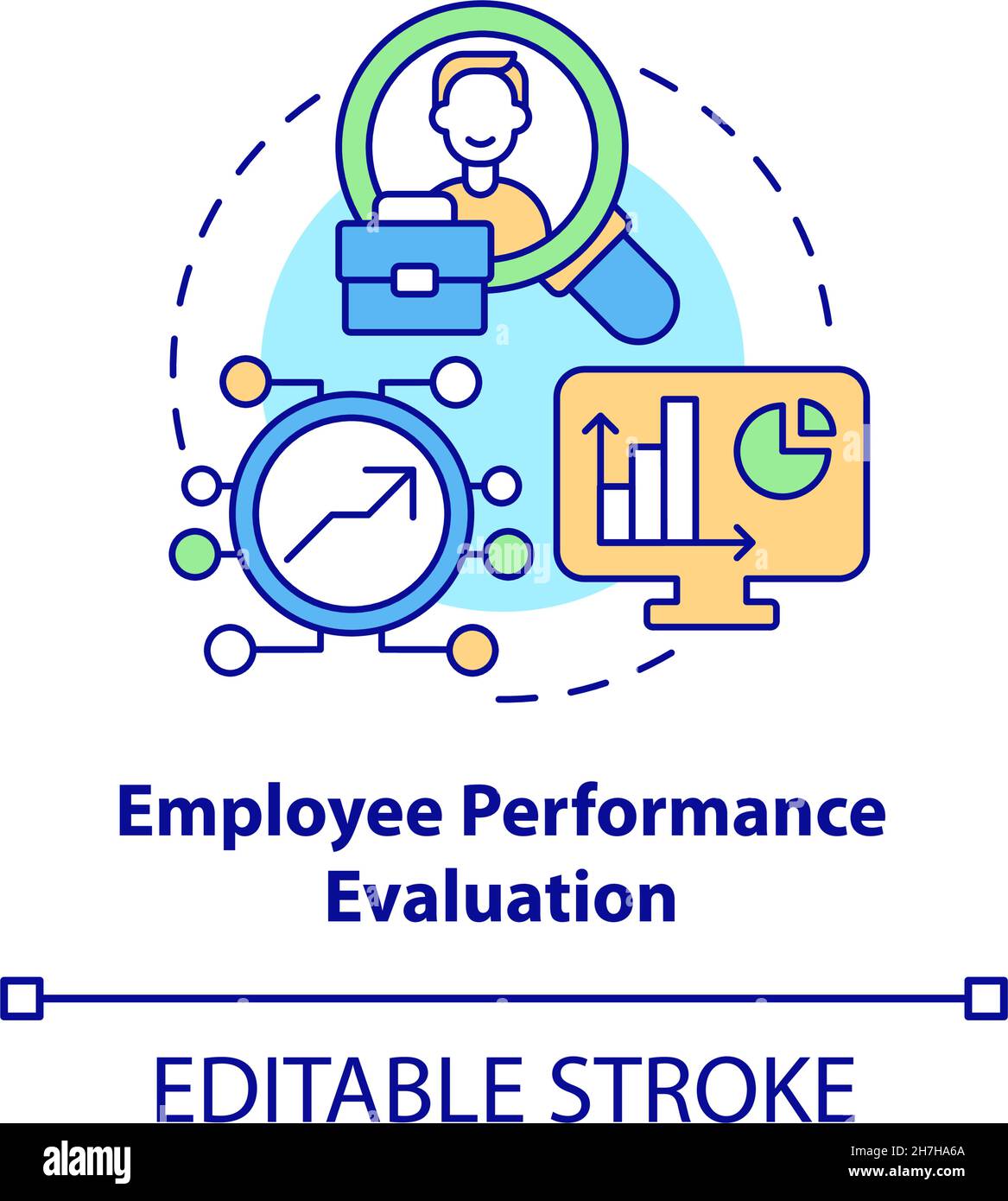 Icône du concept d'évaluation des performances des employés Illustration de Vecteur