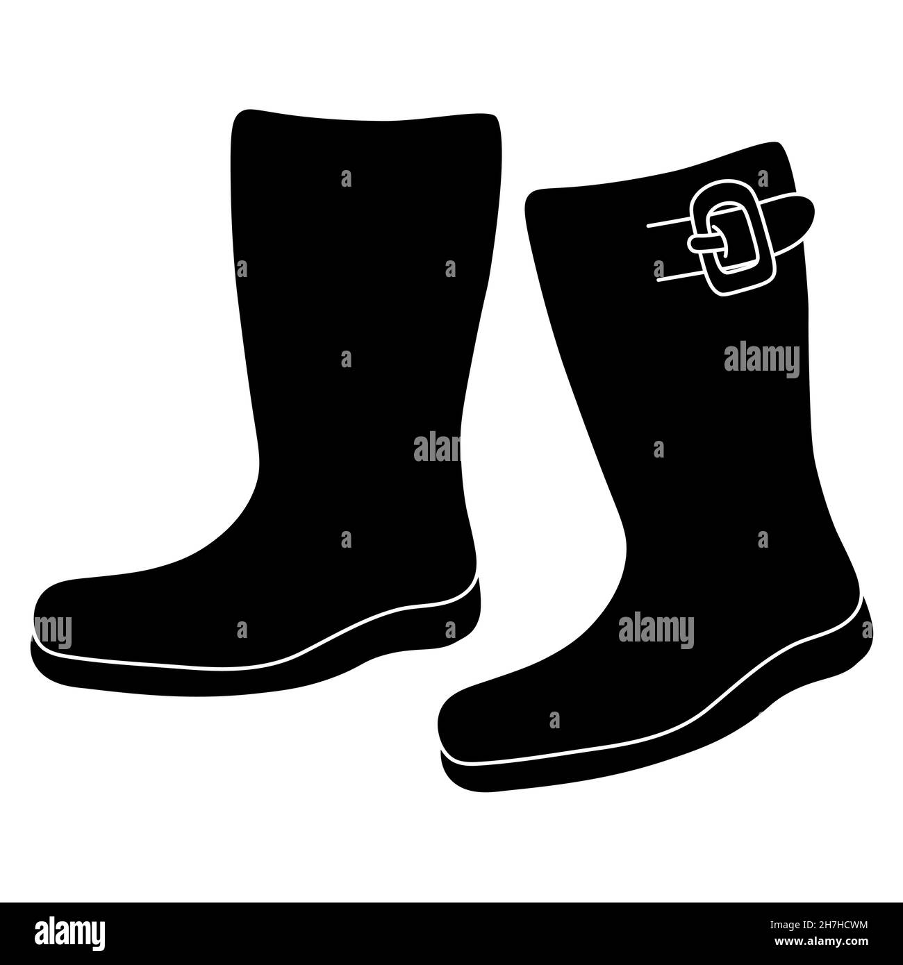 Jardinage outil gambots négatif contour simple minimaliste plat design icône vecteur illustration isolée sur fond blanc Illustration de Vecteur