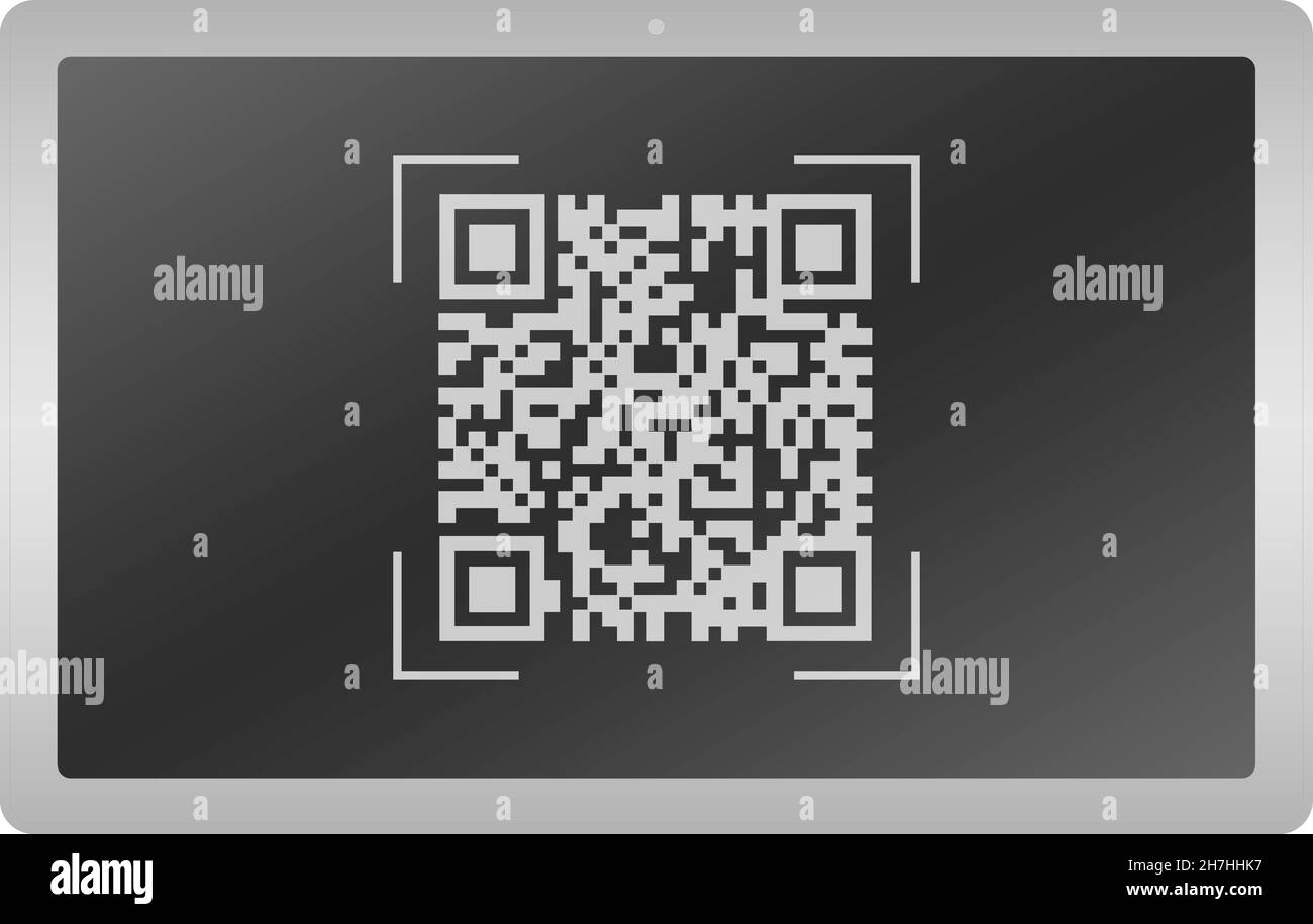 QR et code mobile.Code-barres sur la tablette.Illustration du code-barres.vecteur. Illustration de Vecteur