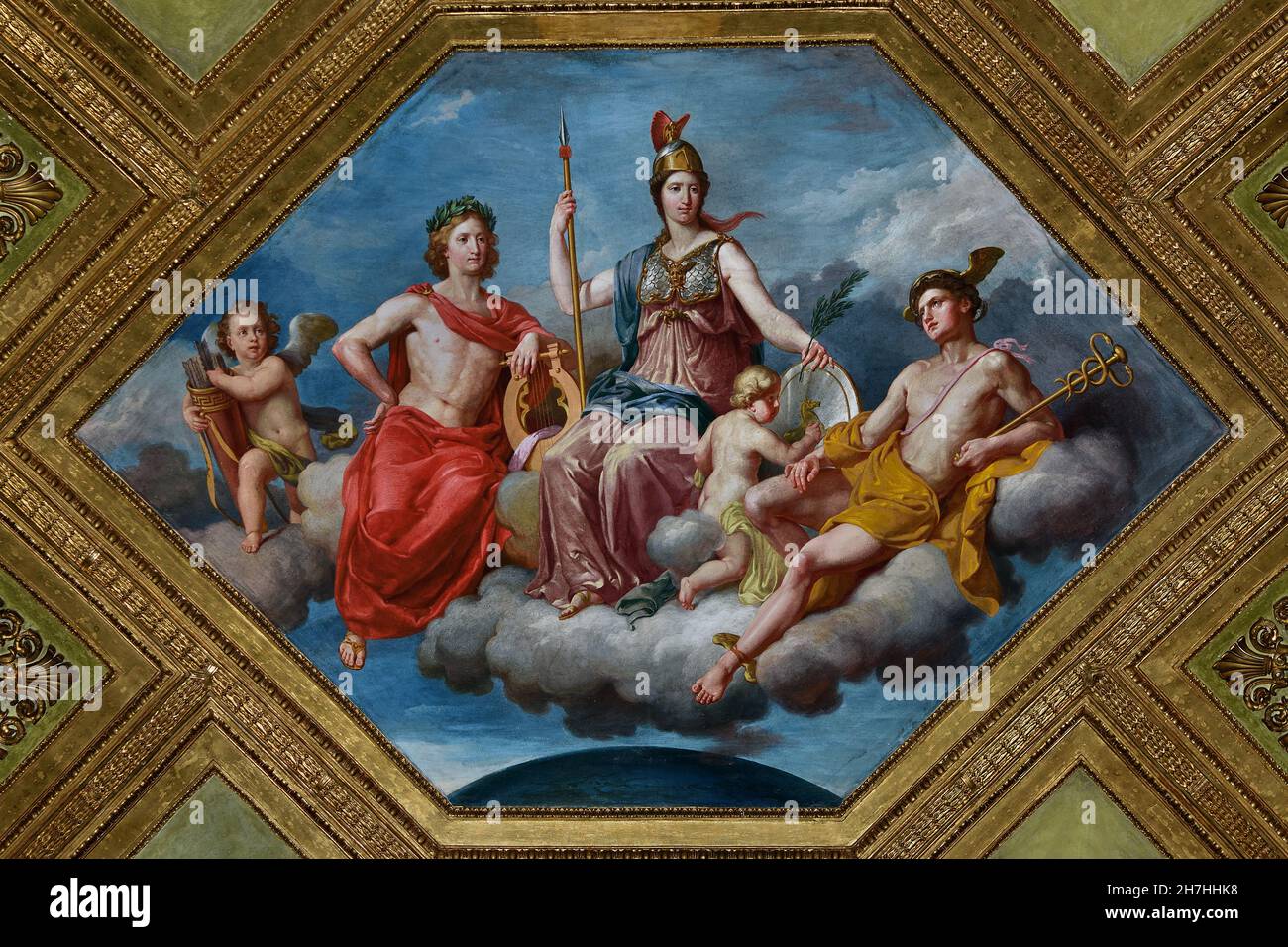 Plafond de l'Armurerie royale de Turin Palazzo Reale de Turin - Palais Royal de Turin, Italien, Italie fresque, plafond, Banque D'Images