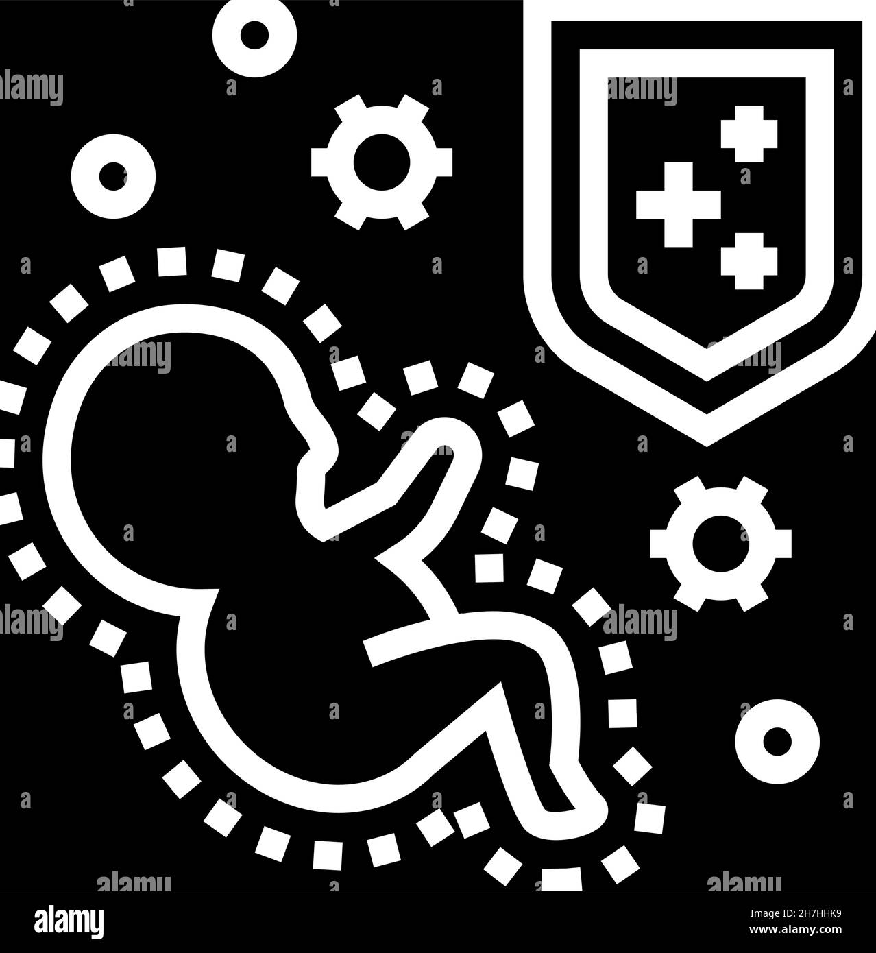 illustration du vecteur d'icône de glyphe d'immunité innée Illustration de Vecteur